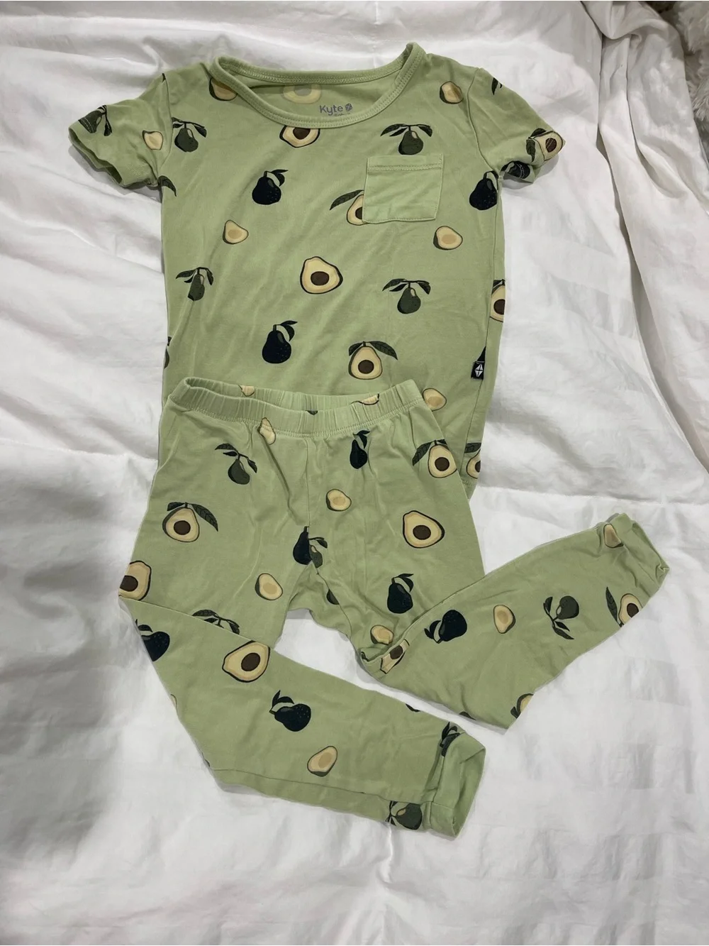 Kyte Baby Avacado Short Sleeve Pajamas. Size 2T